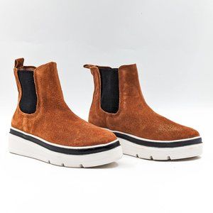 Steven New York Avery Women Brown Platform Chelsea Suede Boots size 7